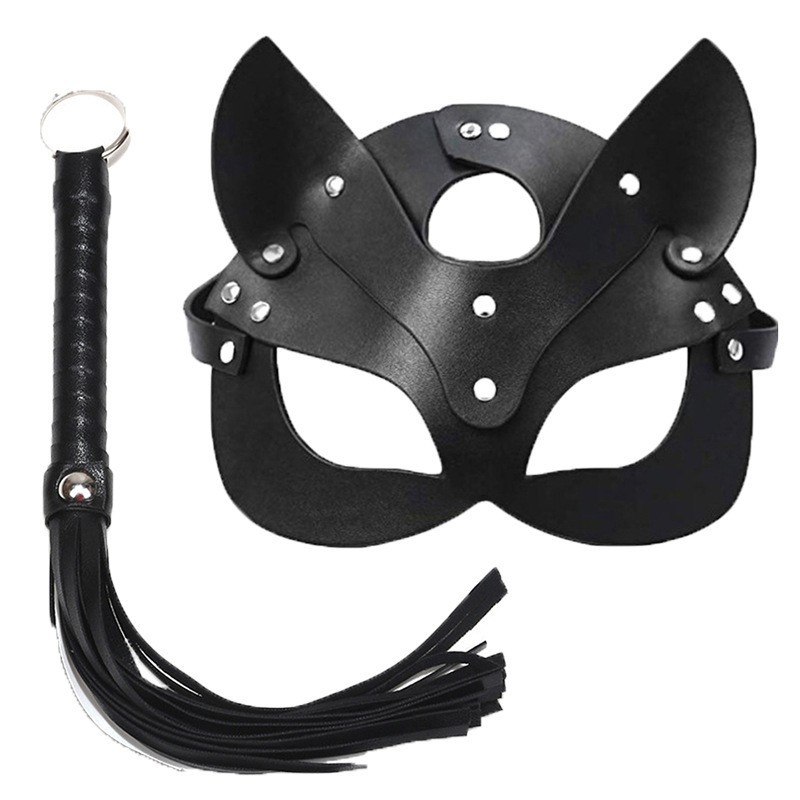 Velora Noir Cat Mask & Flogger Set view 2