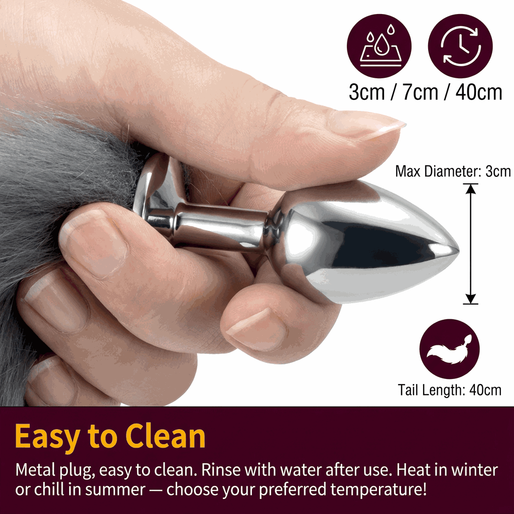 Velora Silver Fox Tail Plug view 16