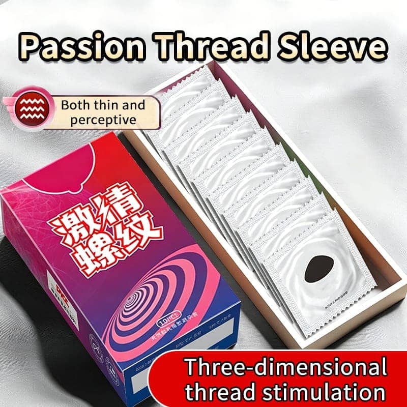 Passion Thread Ribbed Condoms — 10 Pack view 2