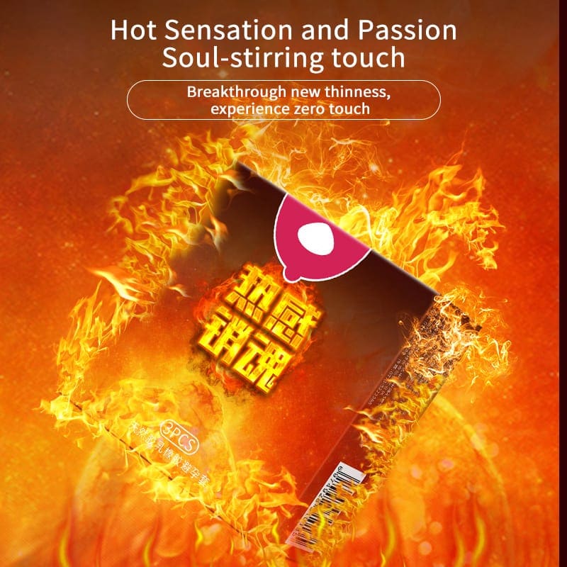 Hot Sensation Natural Latex Condoms — 3 Pack view 2