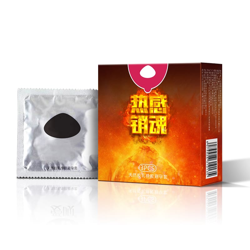 Hot Sensation Natural Latex Condoms — 3 Pack